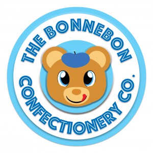 The Bonnebon Confectionery Co’s Logo, featuring mascot “Teddy Bonnebon”