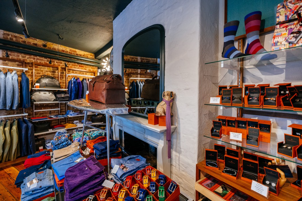 image shows the interior of Simon Carter's store