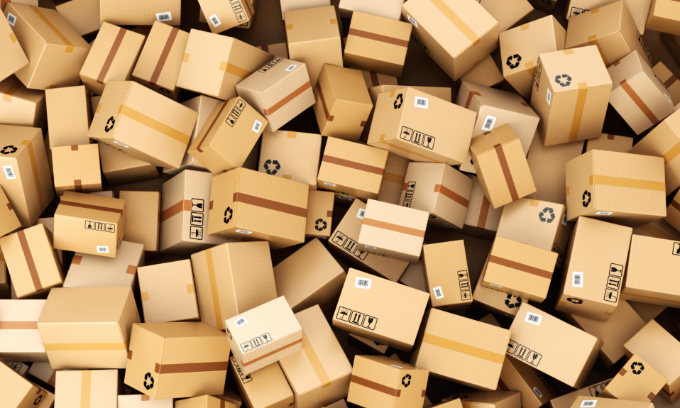 Shipping Solutions: Boxes from orders placed on online shop